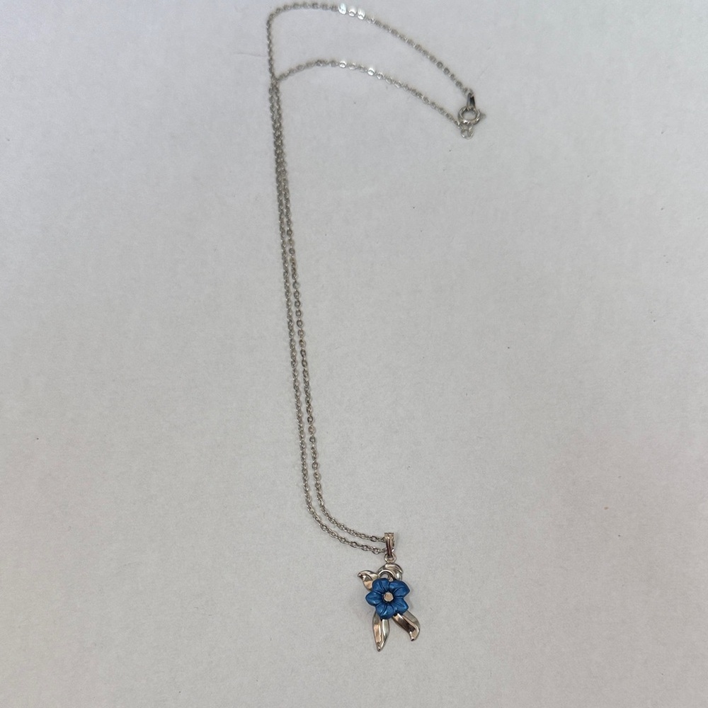Blue Flower Pendant Necklace forget me not